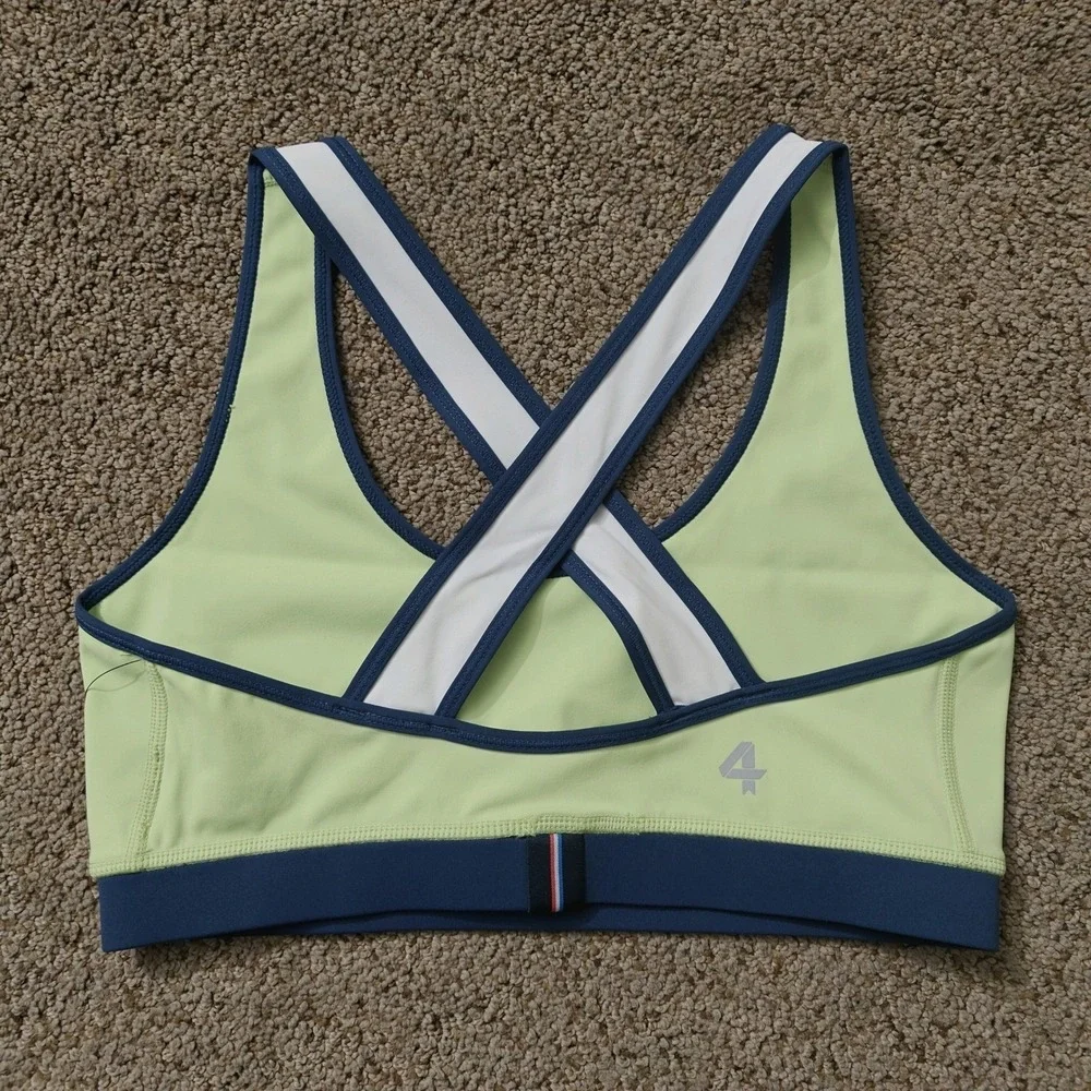 NEW Fourlaps Infinity Sports Bra Tomatillo Midnight White Size S Activewear‎